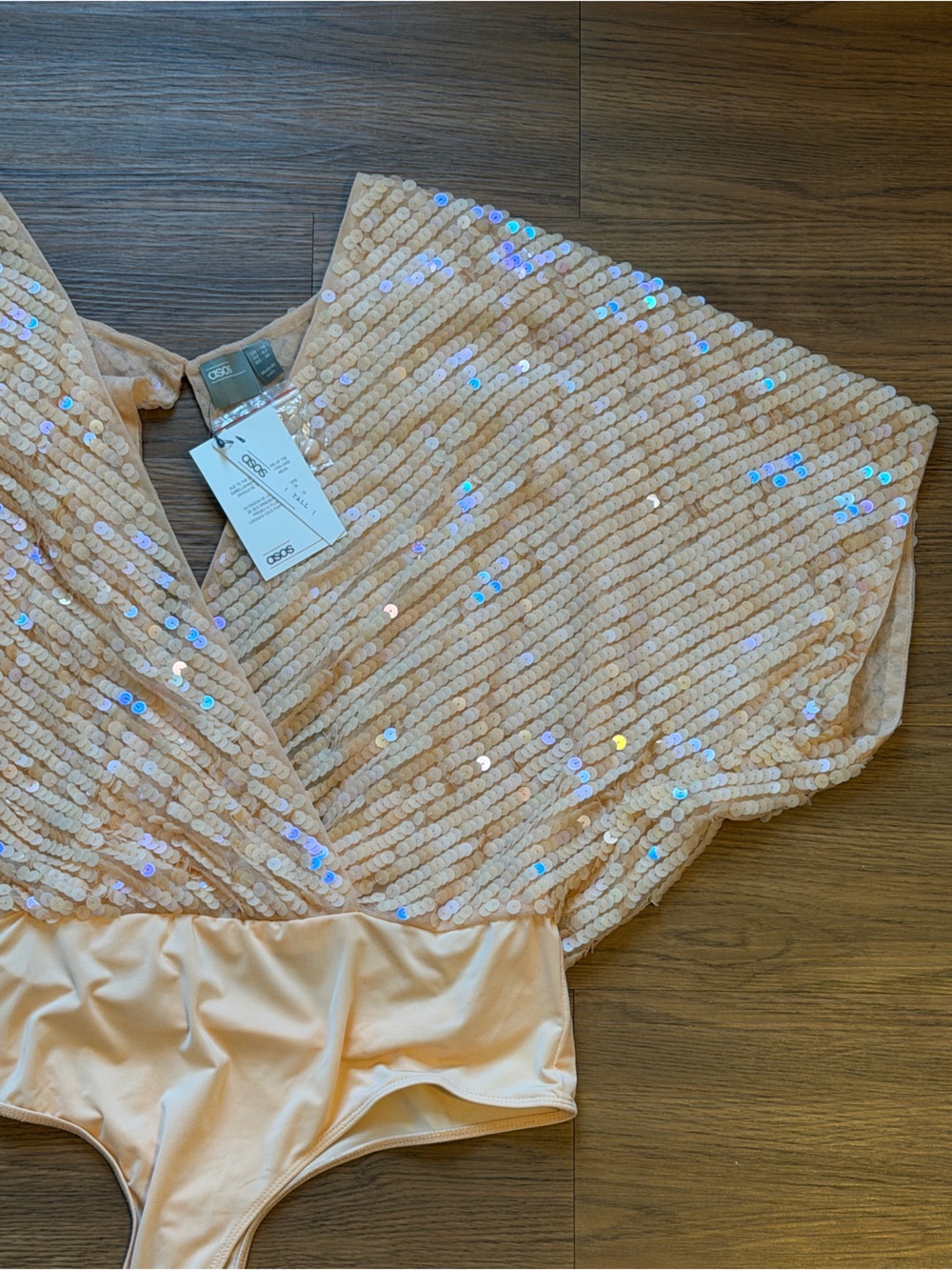 NWT ASOS Tall 10 orange sequined bodysuit